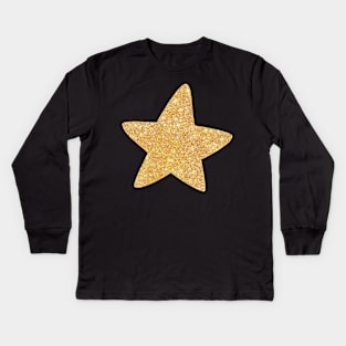 Gold star sticker sparkling gold star Kids Long Sleeve T-Shirt